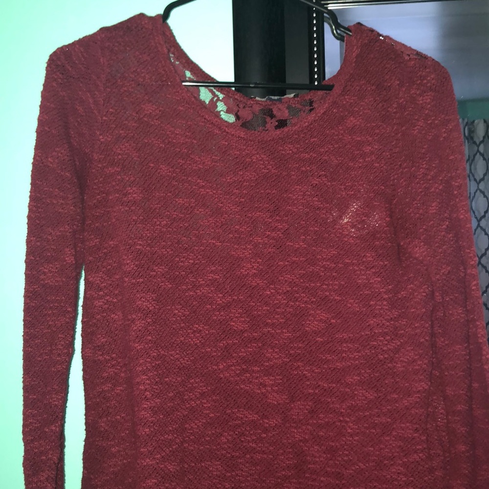 Lace back sweater